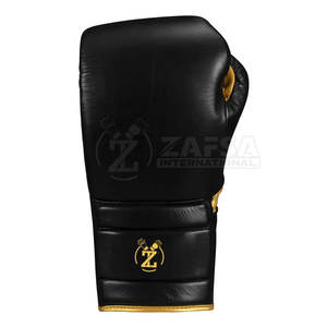 Gants de boxe professionnels de haute qualité au design personnalisé Gants en cuir à lacets - Product Image 3