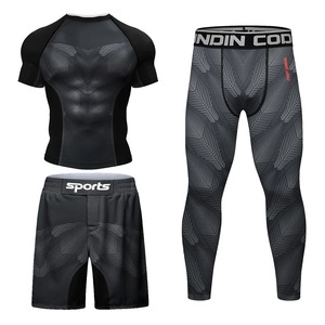 Cody Lundin Homme Chemise + Pantalon Gym Ensemble Hommes MMA No Gi Jiu-Jitsu Brésilien Grappling Kickboxing Fitness Formation Rash Guard Ensembles - Product Image 2