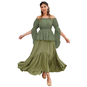 Mujeres Renaissance Slit manga cintura elástica fuera del hombro Tops <span class=keywords><strong>mujer</strong></span> <span class=keywords><strong>Camisa</strong></span> <span class=keywords><strong>de</strong></span> gasa Top <span class=keywords><strong>pirata</strong></span> - Product Image 2
