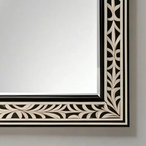 Modern Luxury Handcrafted Eco-Friendly Bone Wall Mirror with <b>Illumination</b> Bathroom Decor Statement Piece by Crescent Crafts - Product Image 3