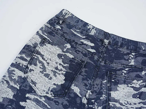 Jeans pour hommes amples et droits à la mode, imprimés sur mesure, délavés, décontractés, denim personnalisé, denim délavé - Product Image 4