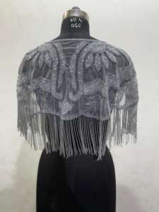 Nouveau design fait à la main poncho pour femmes haut élégant moderne paillettes perlées hauts de soirée pour les filles décontracté hiver automne porter - Product Image 4