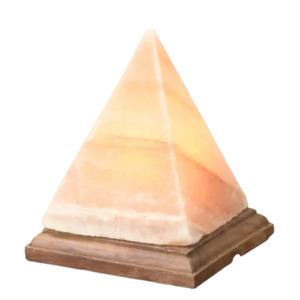 Embrassez la sérénité avec l'élégante lampe au sel de l'Himalaya pyramide naturelle rose clair-Sian Enterprises - Product Image 1