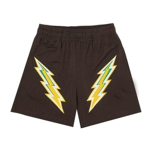 Short cargo confortable en polyester imprimé pour homme avec ceinture élastique Short de course à pied en maille avec cordon de serrage - Product Image 5