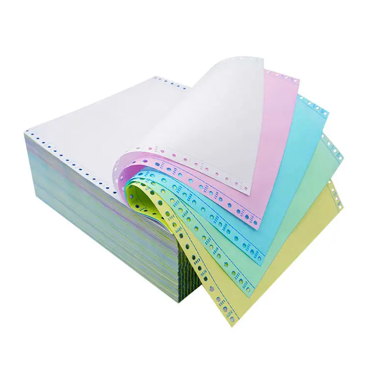 Rollos de papel sin carbón NCR continuo, impresión de calidad de grado A +, 2 capas, 3 capas, 4 capas, 75x75mm, 1/2/3/4 capas