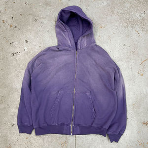 Nuevo verano 2025, venta al por mayor, sudaderas con capucha Vintage con lavado ácido, manga raglán desgastada, sudaderas con capucha personalizadas lavadas para hombres, básicos, mezcla de algodón - Product Image 3