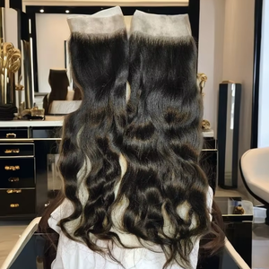 100% paquets de cheveux humains indiens bruts HD dentelle frontale fermetures vison cuticule aligné cheveux vierges armure Extension vendeurs Yaki 12A - Product Image 1