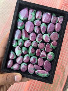 Ruby Zoisite Gemstone Cabochons-Piedras naturales de rubí y zoisita, hechas a mano, pulidas, precio al por mayor - Product Image 5
