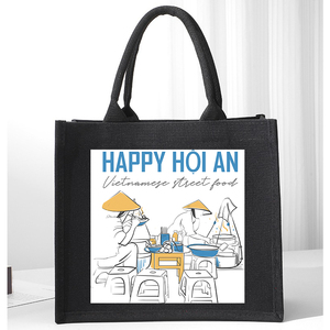 Sac fourre-tout en toile avec fermeture éclair, motif café vietnamien, taille moyenne, pour cosmétiques et fournitures scolaires - Product Image 3