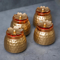 Pot en laiton mariage indien retour en vrac cadeau pour les invités fête Diwali événement décoration idée cuisine conteneur fruits secs bol de service