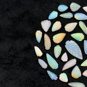 Cuentas de Ópalo Etíope Natural en Forma de Hoja, Cuentas de Ópalo de Fuego Welo Talladas, Cuentas de Piedras Preciosas de Ópalo Sueltas para la Fabricación de Joyas - Product Image 2