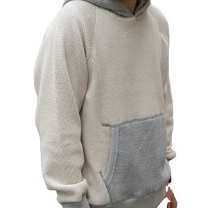 Nouveau haute qualité impression Logo Streetwear français éponge gaufre couche extérieure Style rétro hommes décontracté sport Gym travail à capuche - Product Image 6