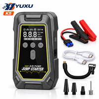 Démarreur de voiture et moto YUXU K5 12V avec compresseur d'air 150 PSI, gonfleur de pneus, batterie externe, lumière LED