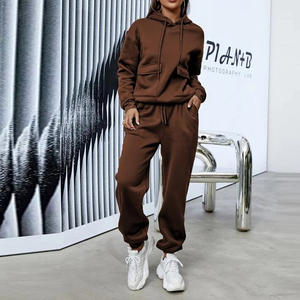 Wholesale Custom 100% Cotton Fleece <b>Plus</b> <b>Size</b> Winter Tracksuit Breathable Streetwear Jogger Hoodies Sweatpants Unisex Adults - Product Image 5