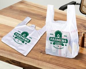 Bolsas de plástico HDPE/LDPE reutilizables multiusos para camisetas, embalaje de comestibles, bolsas de compras - Product Image 6