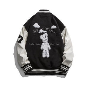 Vintage Baseball Streetwear Stand Chenille Patches Embroidery Winter College Letterman Custom Wool Varsity Jacket for Men Women - Product Image 3