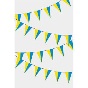 Guirlande de drapeaux triangulaires ukrainiens pour décorations de fête - Product Image 1