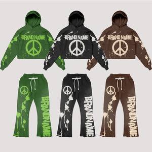 2025 personnalisé marque nom hommes survêtement ensembles 100% coton couleur unie Style prix raisonnable survêtement de haute qualité - Product Image 1