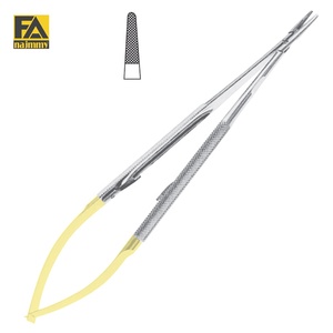 Portaagujas Castroviejo de 7 Pulgadas con Mango Curvo y Redondo, Instrumento Quirúrgico para Cirugía General, Certificado CE ISO13485 - Product Image 1