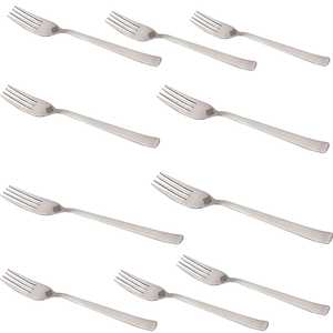 Tenedor de mesa hecho a mano de acero inoxidable puro con diseño de acabado mate, utensilios para postre - Product Image 3