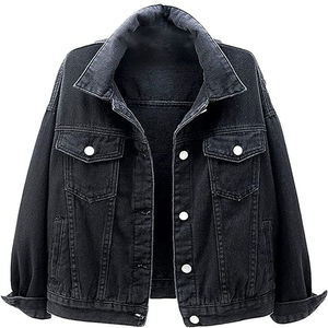 <b>Black</b> <b>WOMEN</b> <b>DENIM</b> <b>JACKET</b> Standing Collar Youth Outerwear Long Sleeved Washed Casual <b>Denim</b> <b>Jacket</b> for <b>Women</b> - Product Image 6