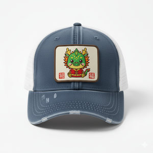 Bán buôn cổ điển đau khổ rửa bông lưới mũ dễ thương phim hoạt hình động vật vá thêu logo tùy chỉnh Trucker Hat - Product Image 3