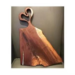 Epoxy Resin River Chopping <b>Blocks</b> Fan-<b>shaped</b> Acacia Wood Art Epoxy Resin Cutting Board with Handle - Product Image 4