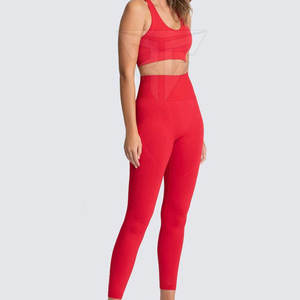 ชุดโยคะเล่นกีฬา XXL ของผู้หญิง-ถุงน่องแบบไร้รอยต่อระบายอากาศได้ดีมีความยืดหยุ่นสูงแบบลำลองดีไซน์แบบสองชิ้นพร้อมโลโก้ที่กำหนดเอง - Product Image 2