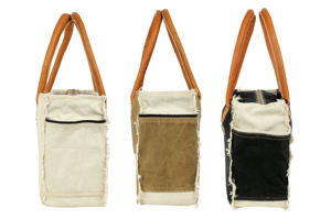 Large Capacity Women's Retro Tote <b>Bag</b> with Leather Handle Eco-friendly Canvas Material Letter Pattern for Travel & Gifts - Product Image 6