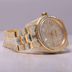 Fully <b>Iced</b> <b>Out</b> VVS Leb Grown Diamond Stainless Steel Customized Design Round Dial Hip Hop <b>Watches</b> For Men - Product Image 4