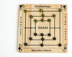Juego de Mesa de Madera Daadi Nine Mens Morris de Enchantoys, Juego de Estrategia Clásico, Hecho a Mano, Diversión Familiar, Juego para Niños y Adultos - Product Image 2