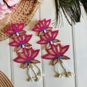 Boucles d'oreilles en forme de cœur rose avec perles, boucles d'oreilles multi-perles personnalisées, bijoux de fête pour femmes, meilleur prix, boucles d'oreilles en perles - Product Image 2