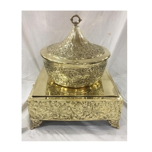 Nuevo diseño buffet de lujo Calentador de alimentos usado plato de frotamiento cuadrado para fiesta de boda Decoración para servir comida Plato de frotamiento - Product Image 3