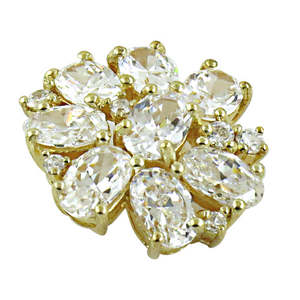 Pendientes de Botón de Flor Chapados en Oro de 14K para Mujer con Circonita Cúbica y Forma de Corazón para Compromiso, Joyería de Oro Rosa Amarillo - Product Image 1