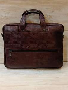 Genuine Leather Stylish <b>Men</b> Leather Office bag for Office Travel or Daily Use Zipper Closure Fashionable - Product Image 4