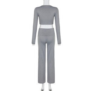 Custom Wholesale 2 Piece Set Stylish Slim Fit Design New Tracksuits 100% Organic Cotton Casual Plain Sweat Suits - Product Image 1