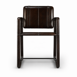 Chaise de salle à manger en cuir industrielle |   Cadre métallique de style mid-century |   Imperméable |   Garantie de 10 ans |   Meubles de maison stables et confortables pour - Product Image 5