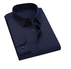 Camisas formales de manga larga de algodón para hombre de alta calidad de fábrica, camisas de vestir para hombre, camisas de vestir personalizadas sólidas teñidas a la moda - Product Image 2