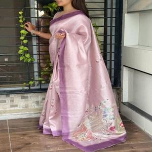Saree en soie brodée de bonne qualité Vêtements culturels indiens confortables pour une utilisation quotidienne et festive au prix d'usine - Product Image 2