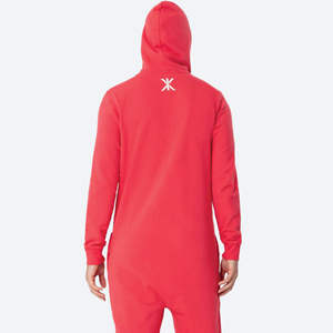 80% coton 20% Polyester dos brossé coton à l'intérieur deux voies YKK qualité fermeture éclair rouge vif unisexe Original Onesie - Product Image 5