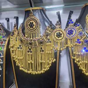 Tailles et couleurs personnalisées ensembles de bijoux de mode afghan meilleur mariage et fête porter des bijoux afghans collier boucles d'oreilles ensembles - Product Image 2