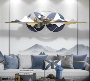 Moderne Rustique Élégant Simple Face Fer Mur Art Scénique Motif Analogique Affichage pour Améliorer Salon Chambre Bureau Décor - Product Image 4