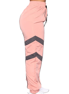 Pantalon réfléchissant personnalisé décontracté Street Wear 100% Polyester Nylon coupe-vent survêtement femmes ensemble deux pièces ensemble pleine longueur - Product Image 6