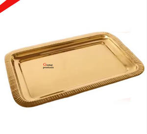 Plateau de service en acier inoxydable finition argentée simple pour hôtel, restaurant et bar - Product Image 4