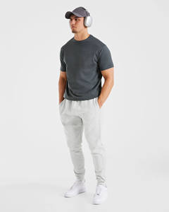 Logo personnalisé gris chiné hommes surdimensionnés Gym Joggers élastique cordon de serrage pantalons de survêtement & poignets pantalons pour hommes avec poches - Product Image 6