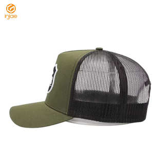Sombreros de camionero de 5 paneles personalizados de nuevo diseño directo de fábrica, gorra de camionero deportiva bordada con parche tejido, gorras Unisex de gran oferta de perfil alto - Product Image 4