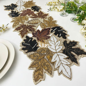 Camino de mesa con bordado de hojas verdes modernas, diseño Floral de algodón duradero, personalizable para decoración del hogar - Product Image 5