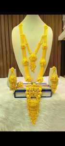 Conjunto de collar de joyería de moda de Dubái chapado en oro de 24K, pendientes, brazaletes, peines, broches, Material de cobre para Bulgaria - Product Image 6