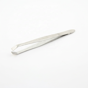 Pince à épiler à sourcils professionnelle en acier inoxydable pointe incurvée épilateur pour femmes hommes spécialiste des poils incarnés à cils fins - Product Image 1