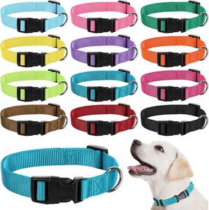 Surtido de lindos colores Múltiples hebillas de plástico ajustables a granel Nylon Neopreno Collares para perros Fluo con broche de seguridad para hombre y mujer - Product Image 1